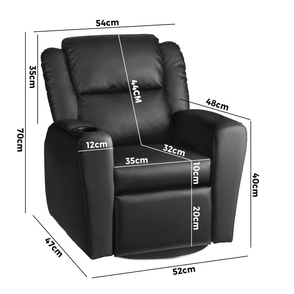 Kids Recliner Chairs Rotatable Sofa Children Lounge PU Couch Armchair