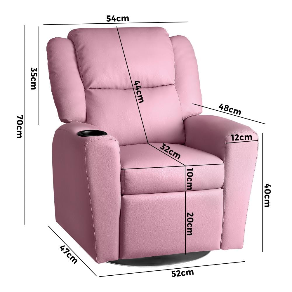 Kids Recliner Sofa Children Lounge Chairs PU Armchair 360� Rotatable