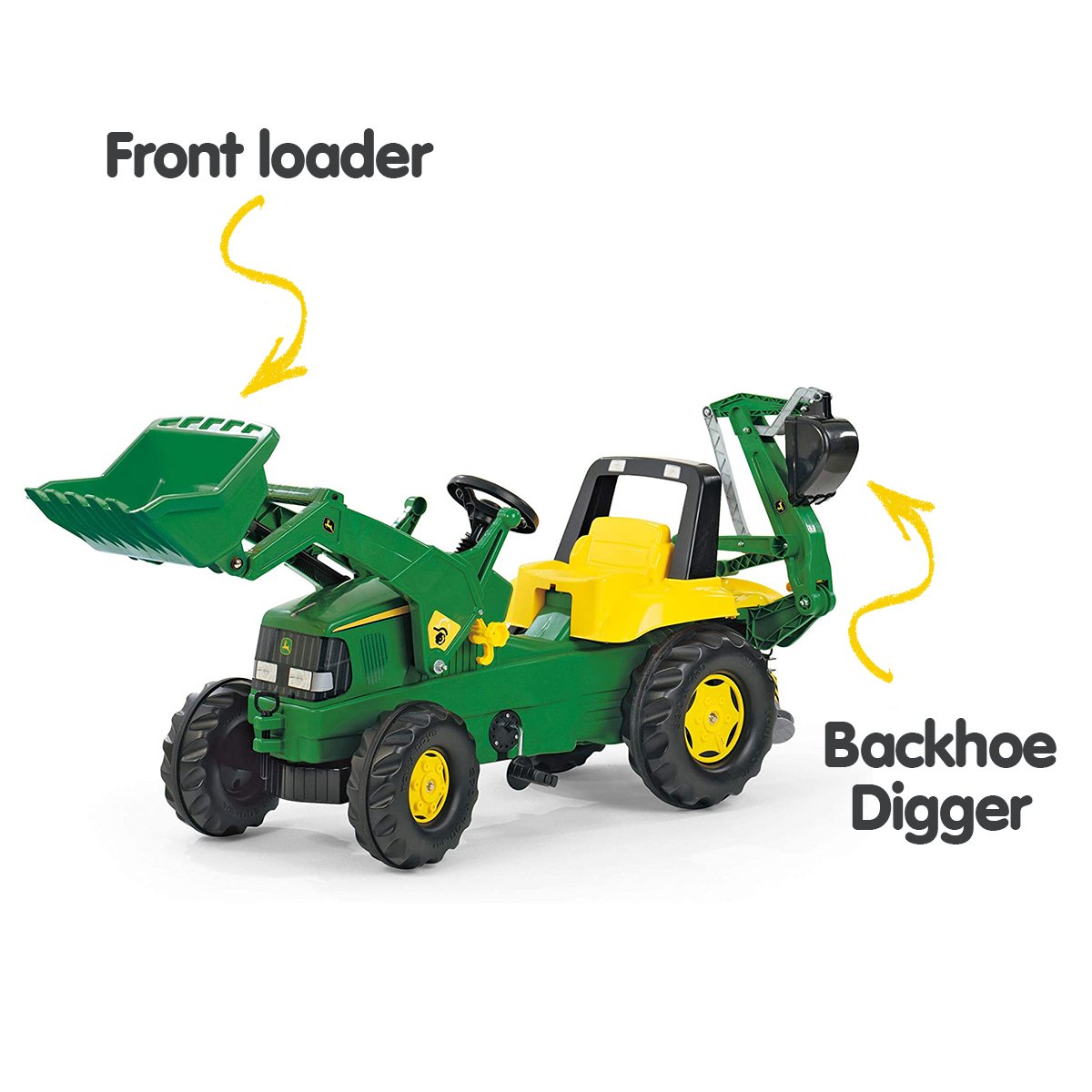 outdoortoys Kids ride on tractor with loader & digger