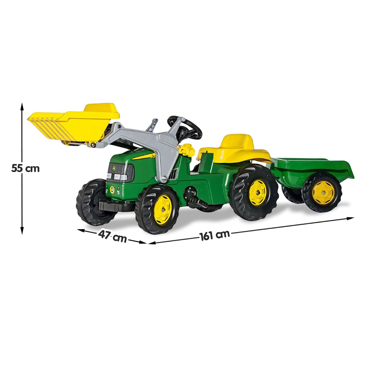 outdoortoys kids ride on tractor with trailer & loader