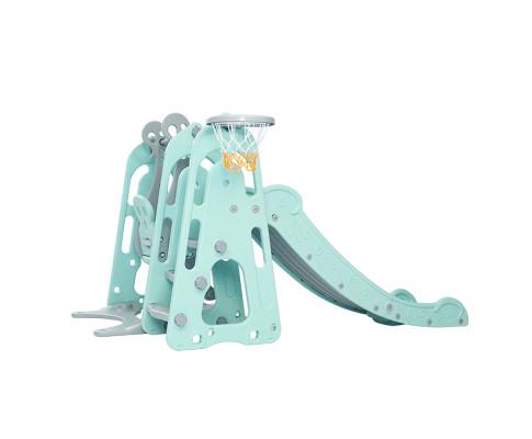 early sale simpledeal Kids Slide Swing Outdoor Indoor Playground Basketball Hoop Toddler Play Green