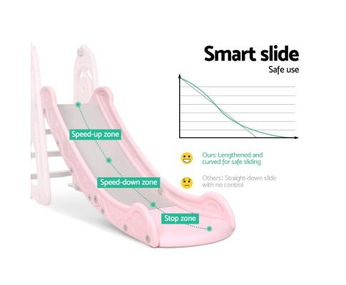 early sale simpledeal Kids Slide Swing Outdoor Playground Basketball Hoop Playset Indoor Pink