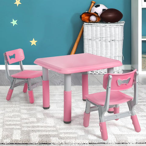 Kids Table and Chairs Children Furniture Toys Play Study Desk Set Pink/Green