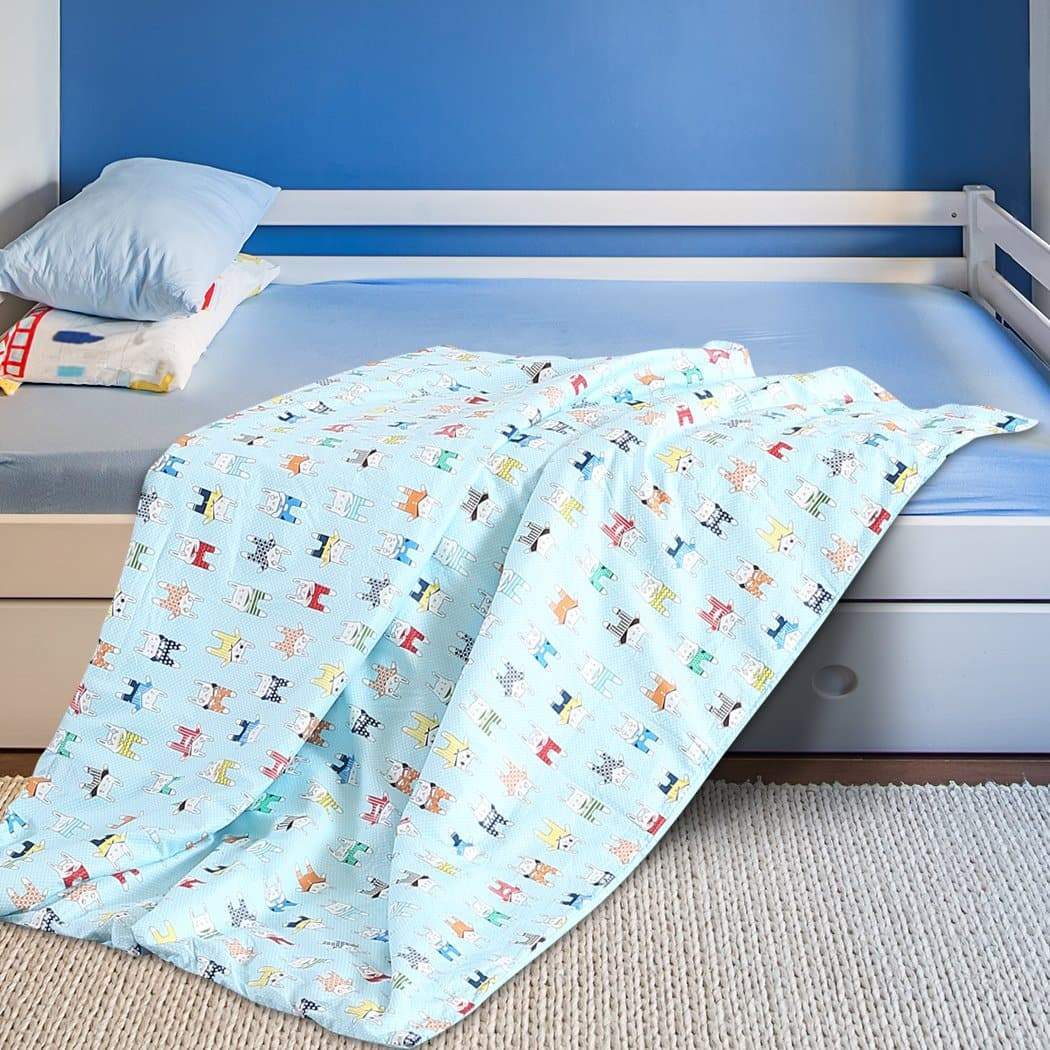 kids products Kids Warm Blanket Cartoon Print Cover Blue