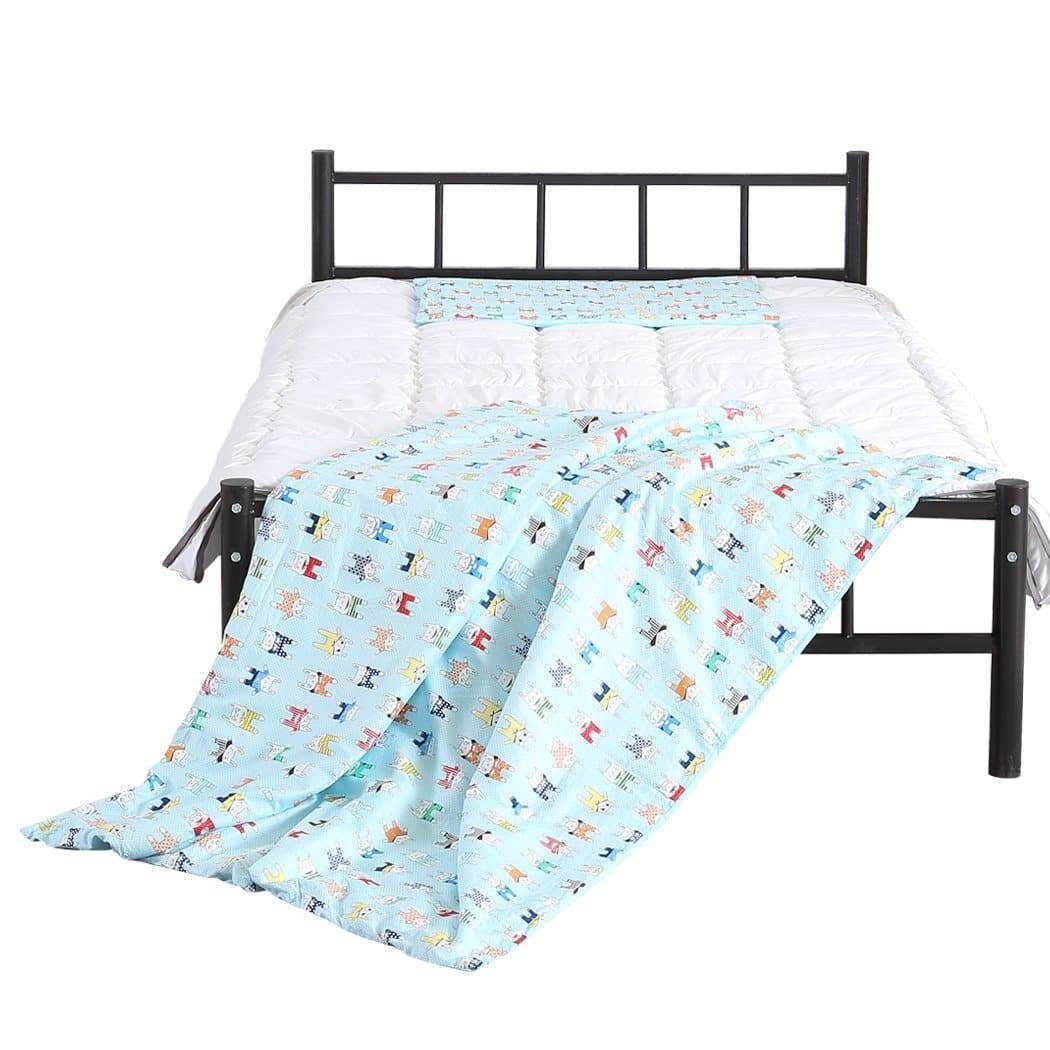 kids products Kids Warm Blanket Cartoon Print Cover Blue