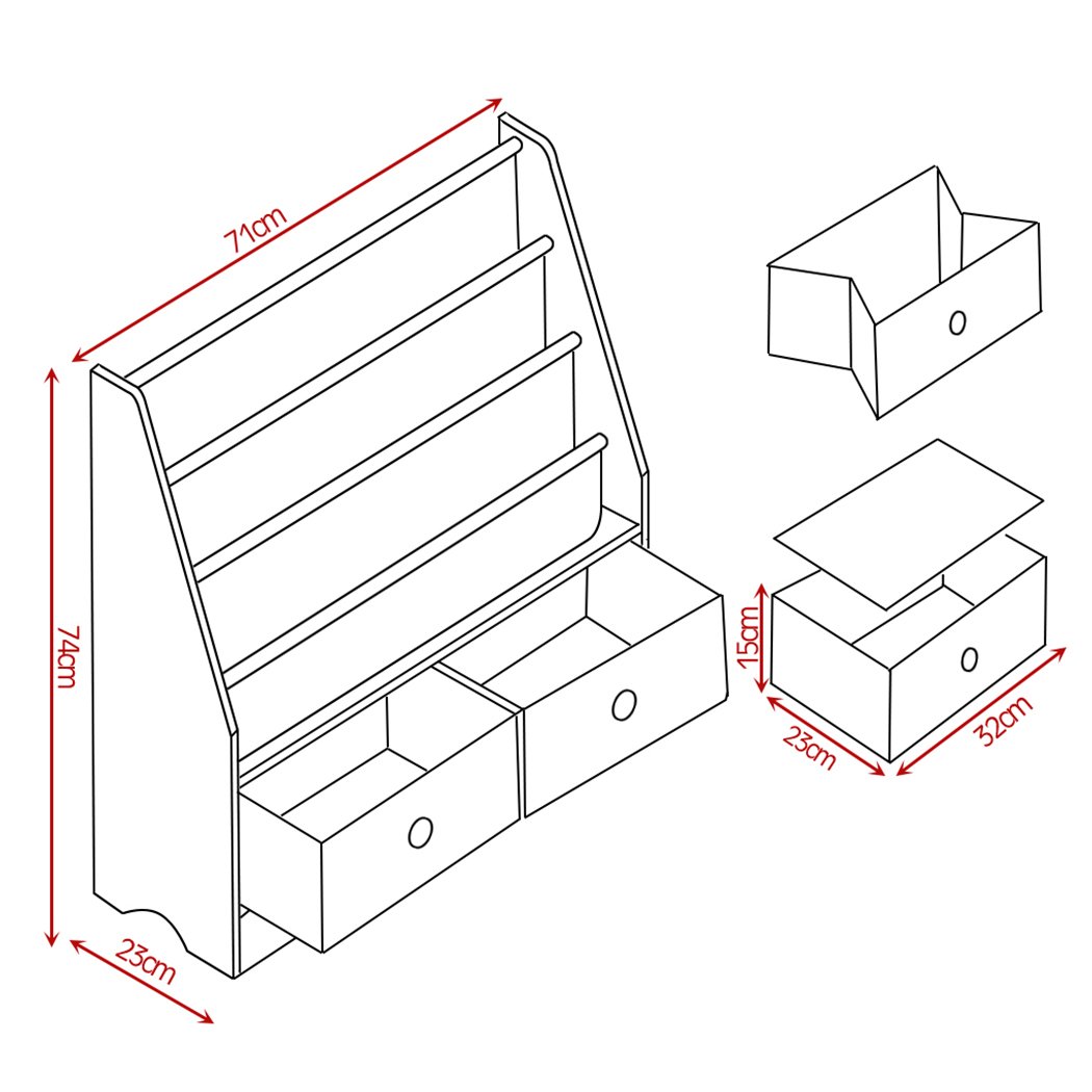 Kids Products kids Wooden Bookshelf Toy Organiser Storage Bin Rack