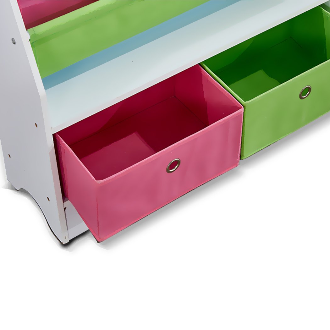 Kids Products kids Wooden Bookshelf Toy Organiser Storage Bin Rack