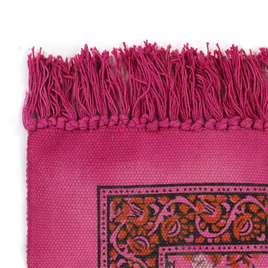Kilim Rug Cotton 120x180 cm with Pattern Fachsia