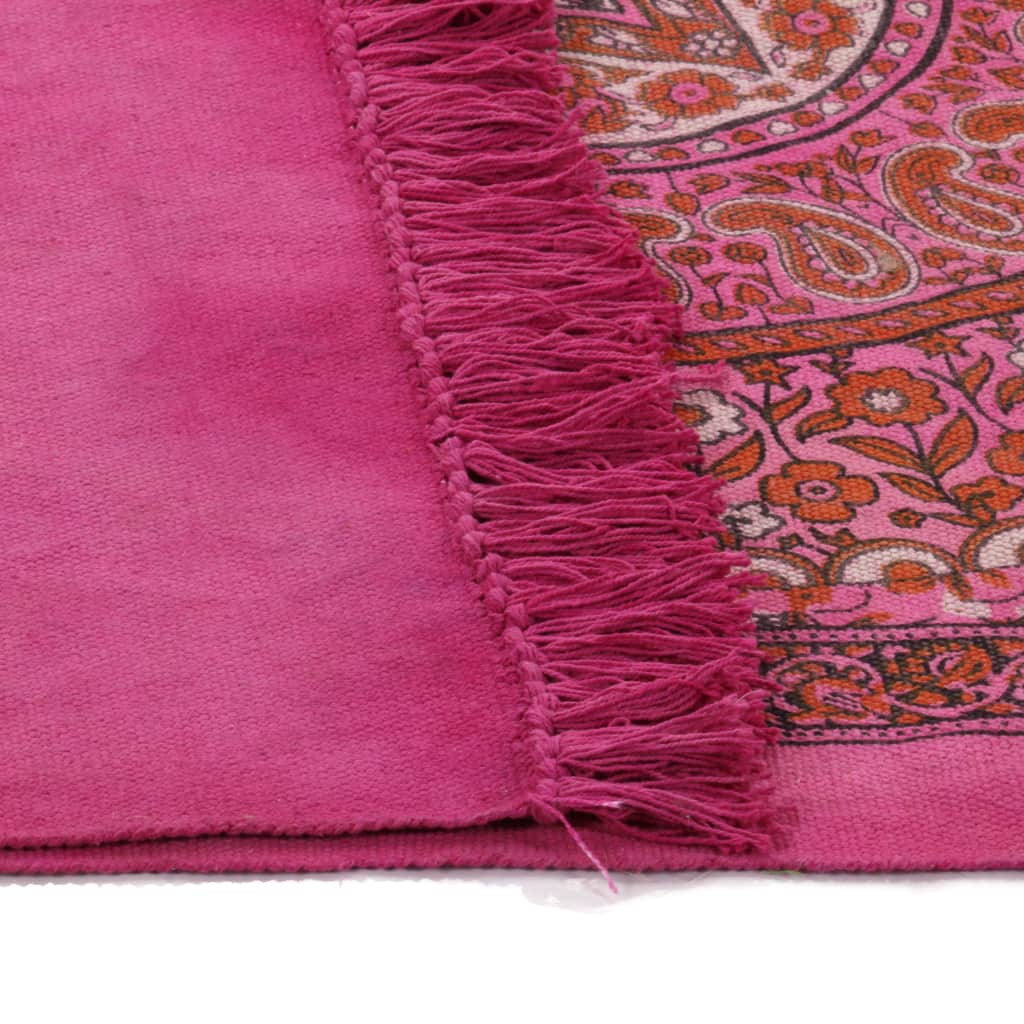 Kilim Rug Cotton 120x180 cm with Pattern Fachsia