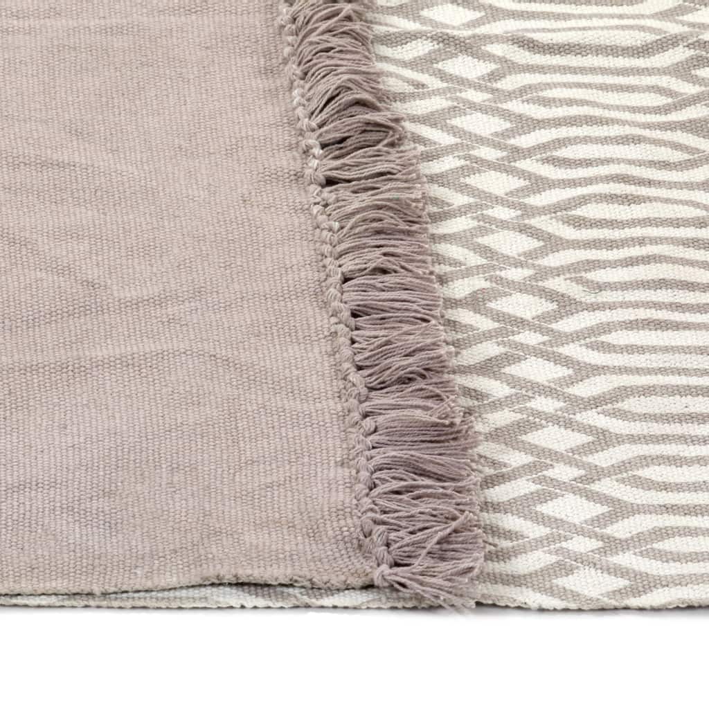 Kilim Rug Cotton 120x180 cm with Pattern Taupe