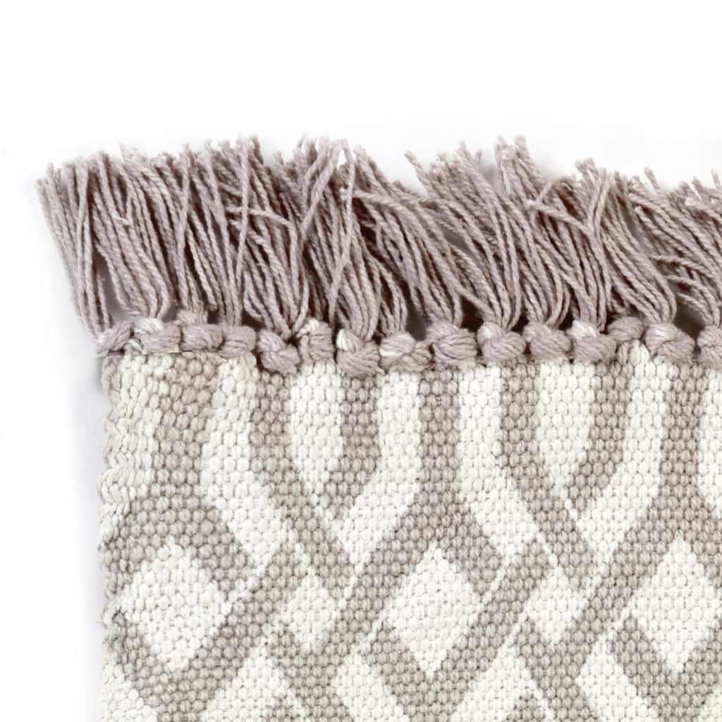 Kilim Rug Cotton 120x180 cm with Pattern Taupe
