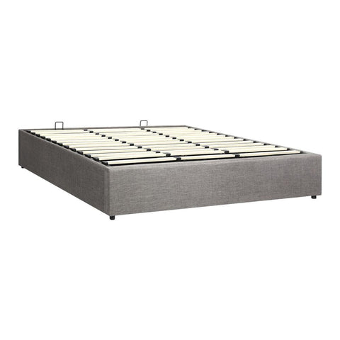 King Bed Frame Mattress Base with Lift Gas Beige