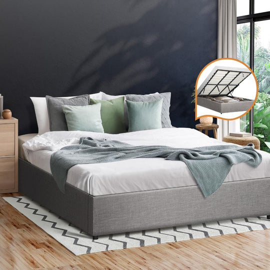 Modern Gas Lift Bed Frame with Spacious Storage and Durable