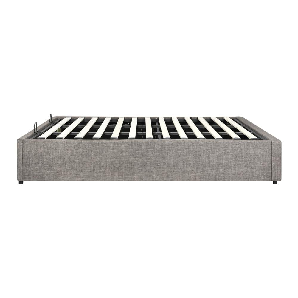 King Bed Frame Mattress Base with Lift Gas Beige