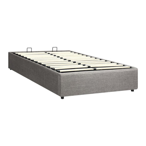 King Single Bed Frame Mattress Base with Lift Gas Beige
