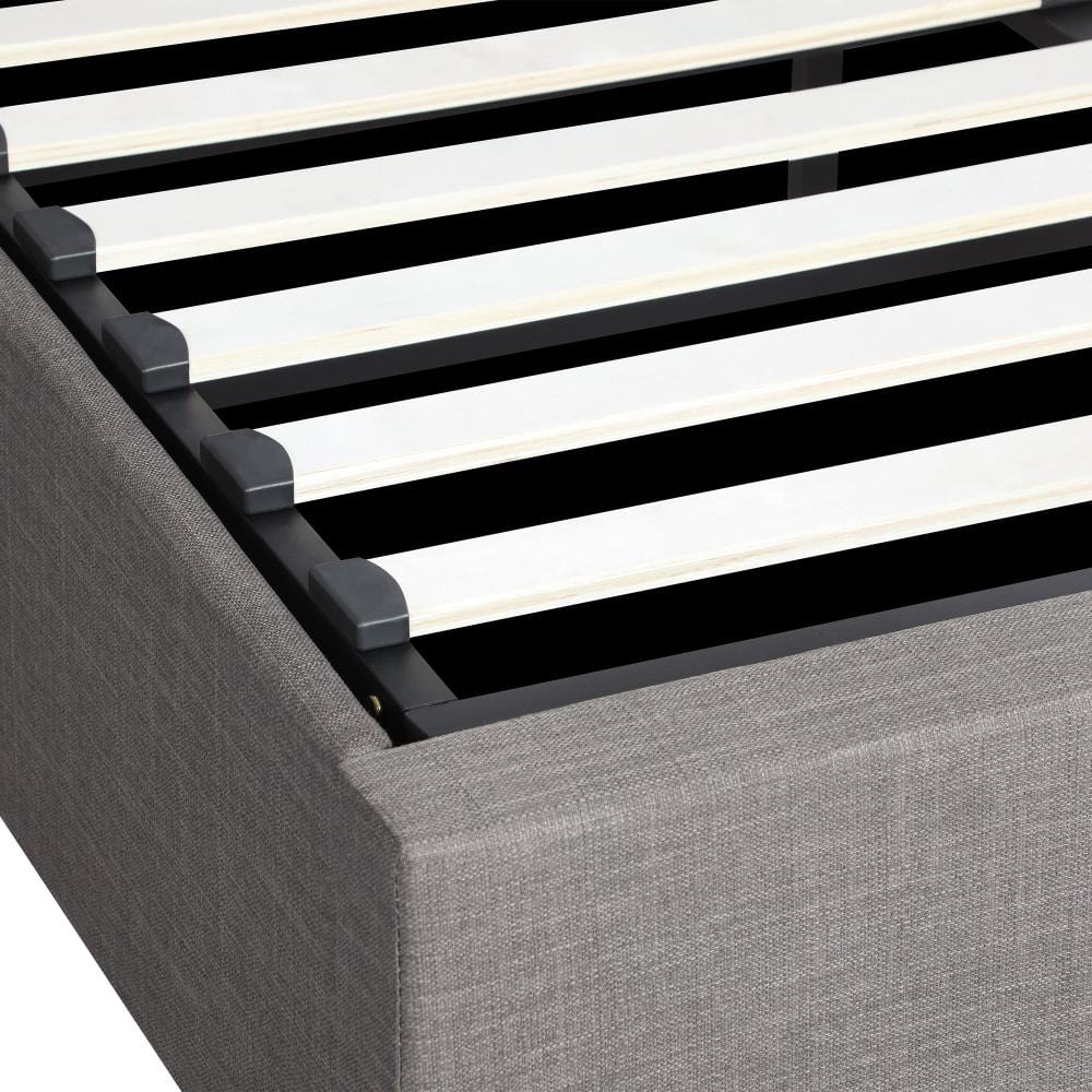 King Single Bed Frame Mattress Base with Lift Gas Beige