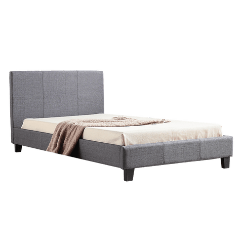 King Single Linen Fabric Bed Frame Grey