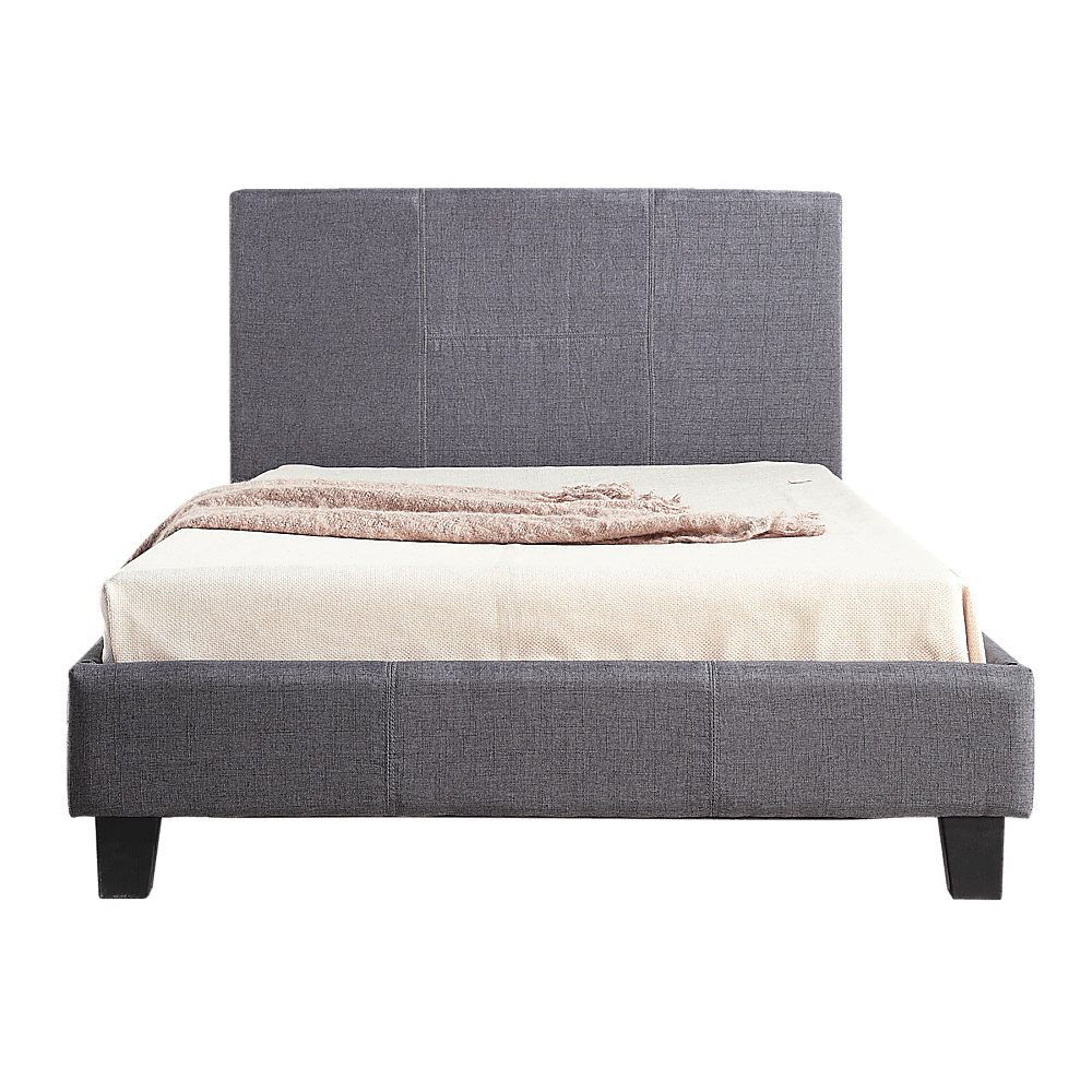 King Single Linen Fabric Bed Frame Grey