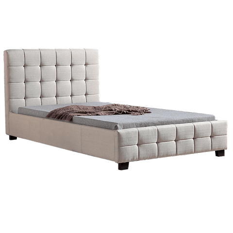 King Single Linen Fabric Deluxe Bed Frame Beige