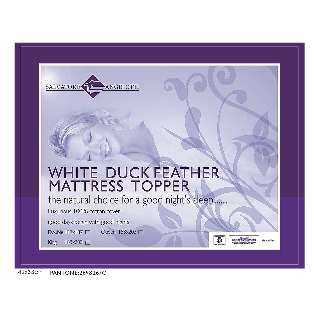 King Single Mattress Topper - 100% Duck Feather