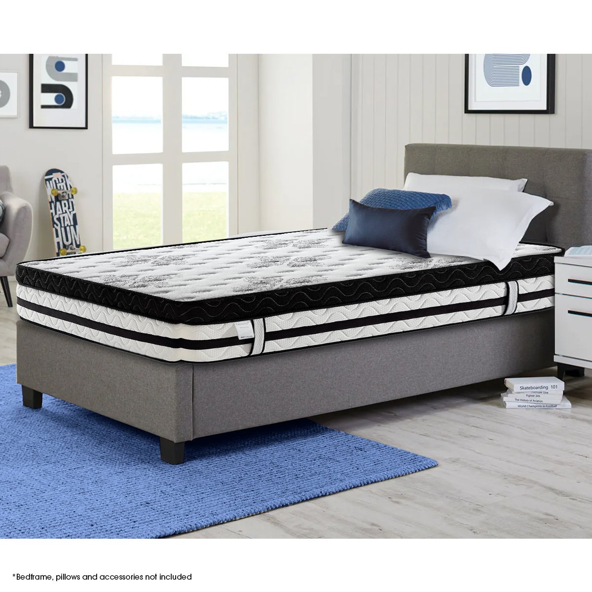 bedding King Single Mattress  with Euro Top - 34cm