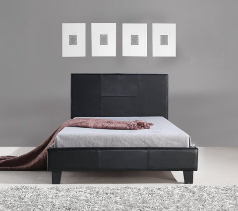 King Single Pu Leather Bed Frame Black