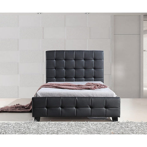 King Single PU Leather Deluxe Bed Frame Black