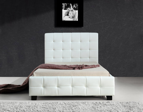 King Single Pu Leather Deluxe Bed Frame White