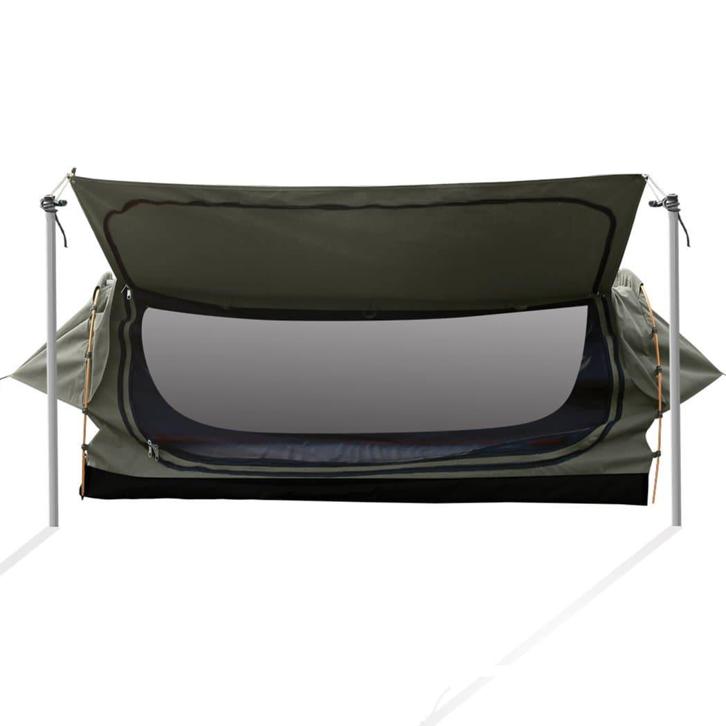 camping / hiking King Single Swag Camping Swags Canvas Dome Tent Free Standing Grey