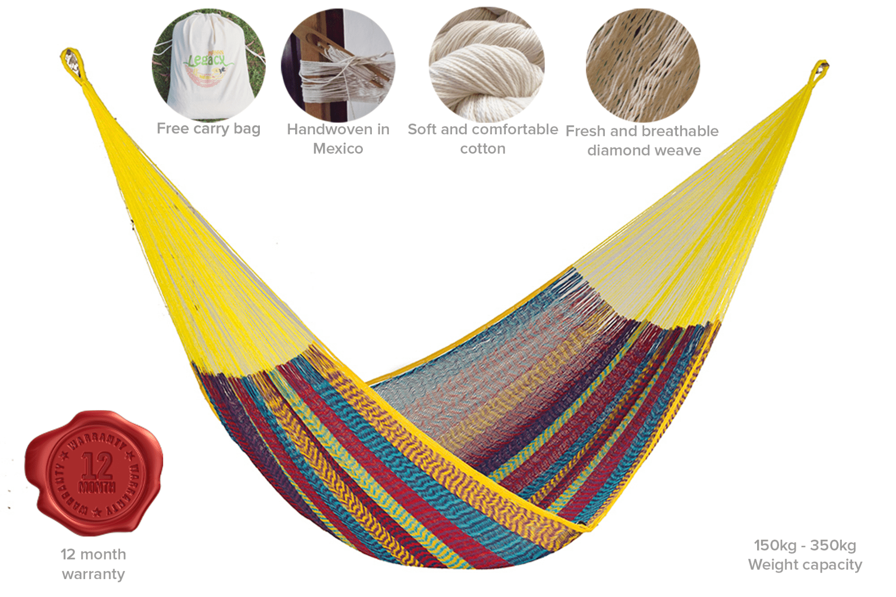 King Size Cotton Hammock in Confeti