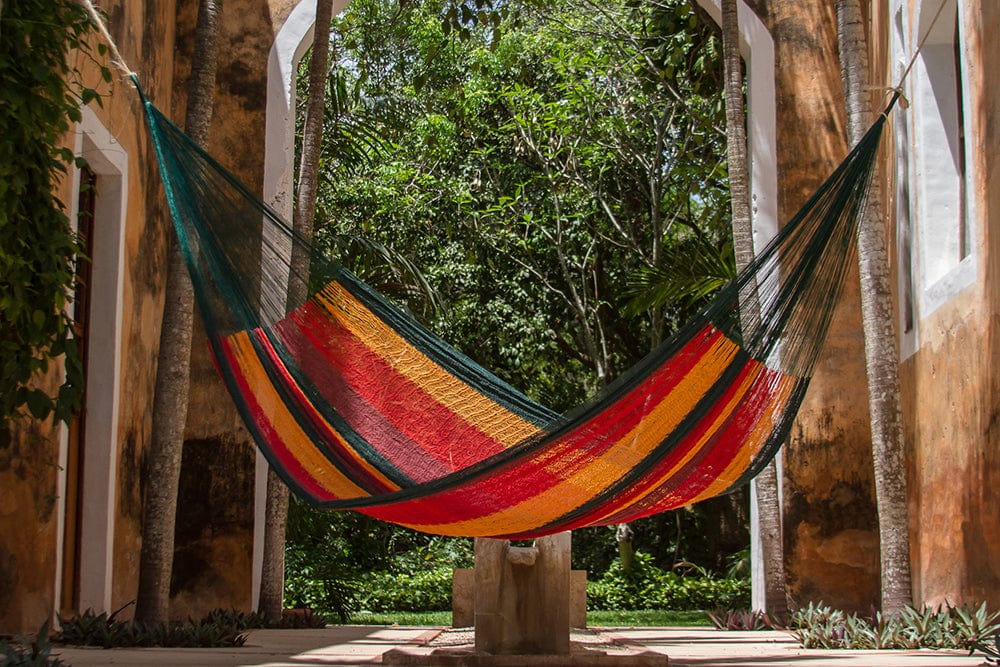 King Size Cotton Mexican Hammock in Imperial Color