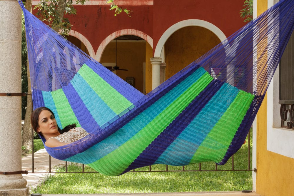 King Size Super Nylon Mexican Hammock in Oceanica Colour