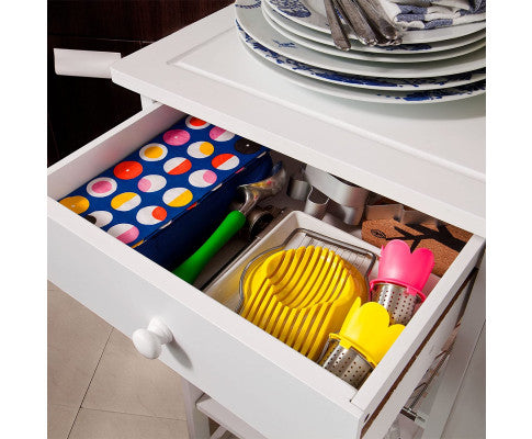Kitchen Trolley with Wine Rack, Drawer and Shelf