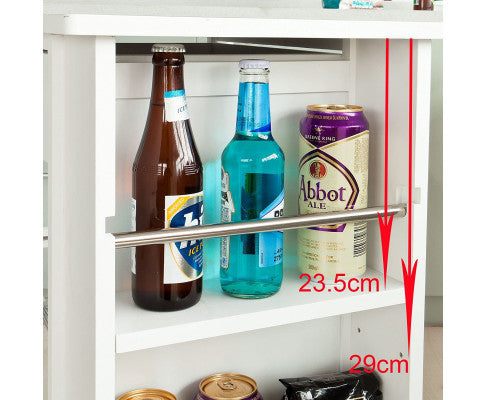 Kitchen Trolley with Wine Rack, Drawer and Shelf