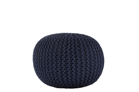 Knitted Pouf NAVY BLUE