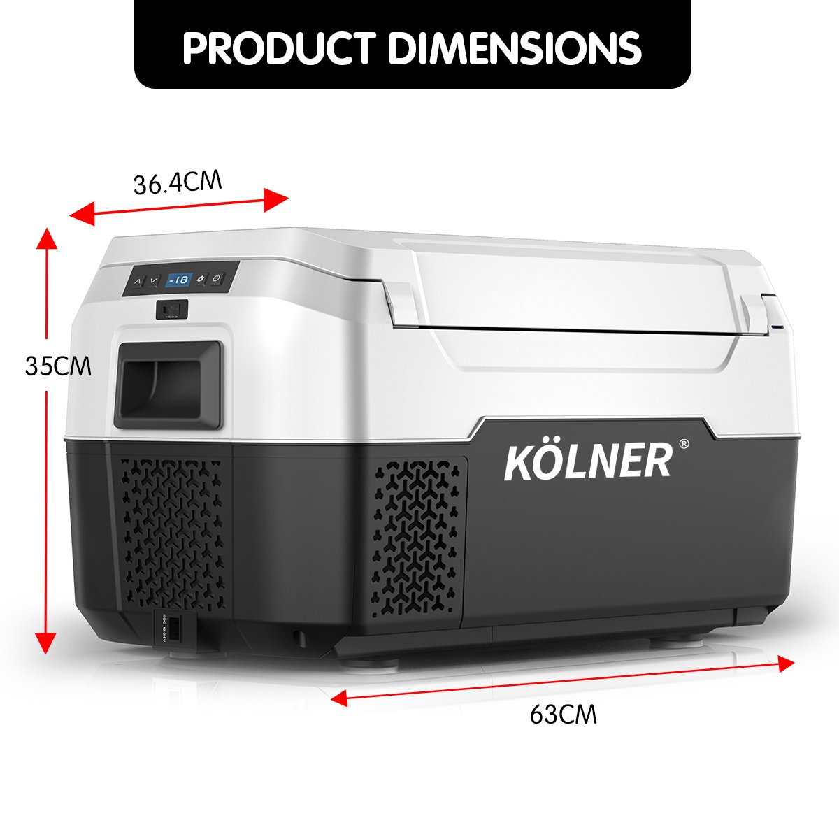 camping Kolner 20L Portable Fridge Cooler Freezer Camping Food Storage Black