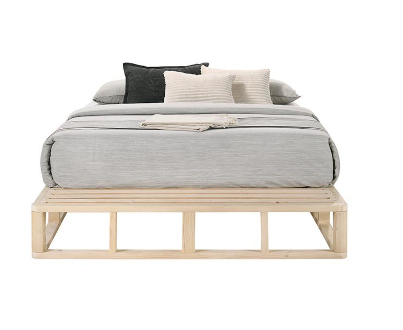 Furniture > Bedroom Kurt Wooden Platform Bed Frame Base Queen