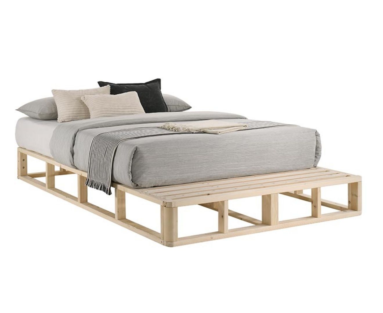Furniture > Bedroom Kurt Wooden Platform Bed Frame Base Queen