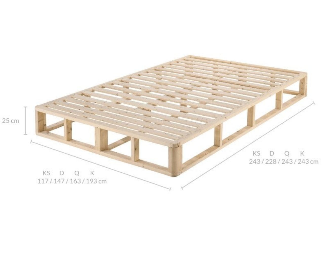 Furniture > Bedroom Kurt Wooden Platform Bed Frame Base Queen
