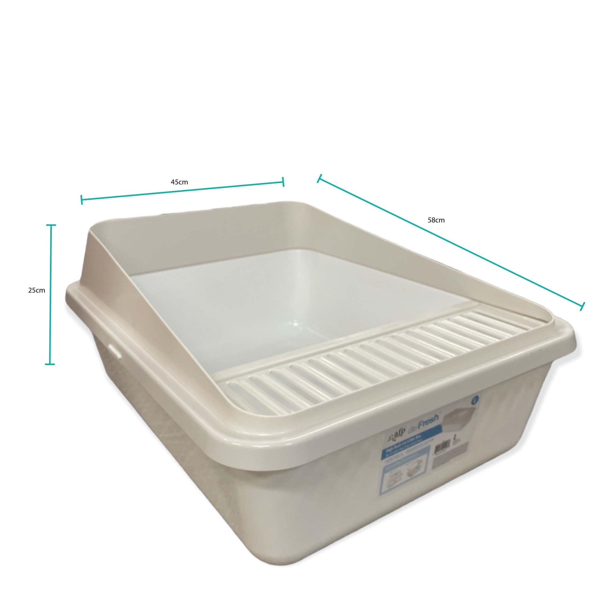 Large High Back Cat Litter Tray - Clean and Fresh