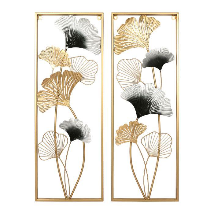 Large Metal Wall Art Hanging Leaf Tree Garden Pair