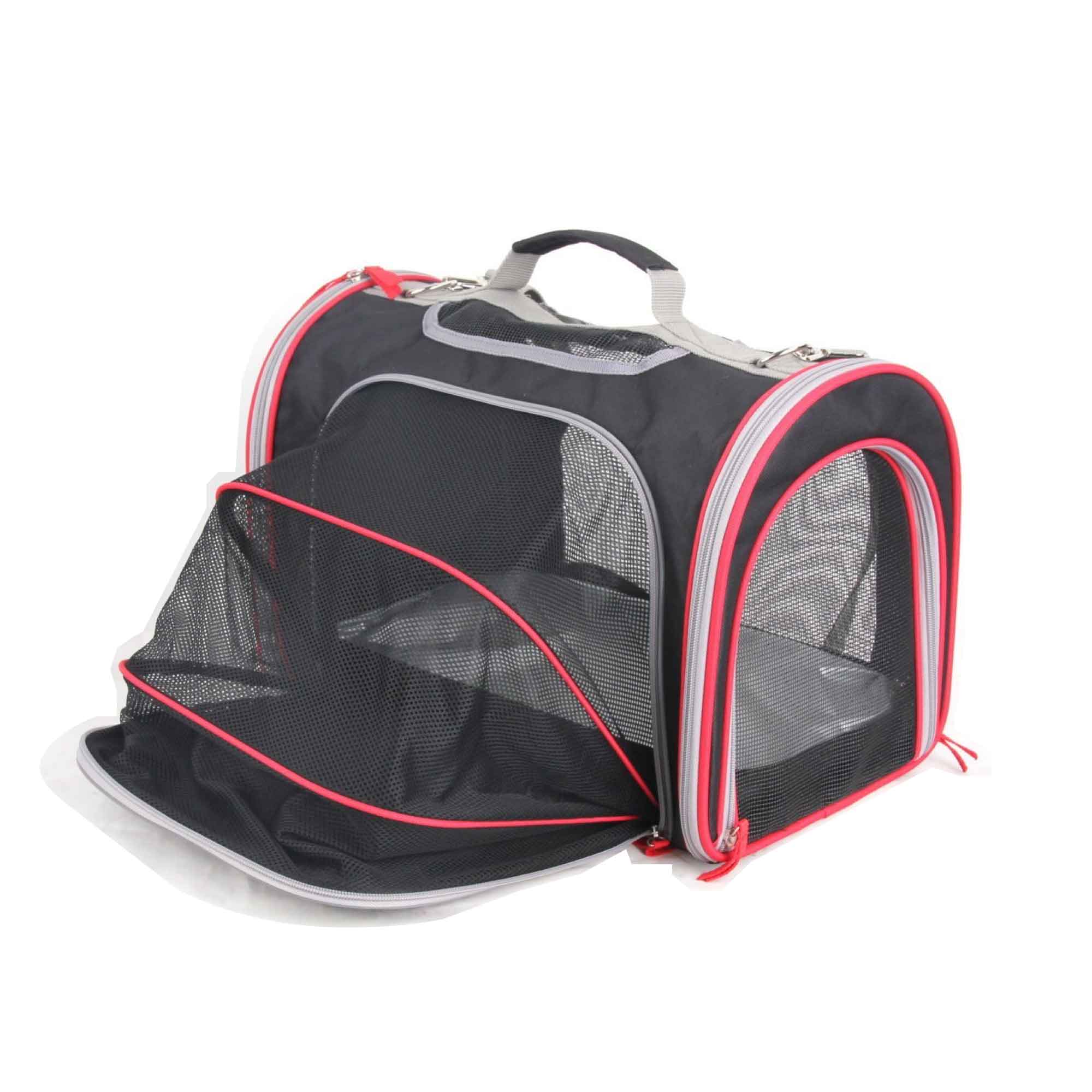 Large Pet Carrier Bag for Dogs and Cats, Expandable and Portable Mesh Travel