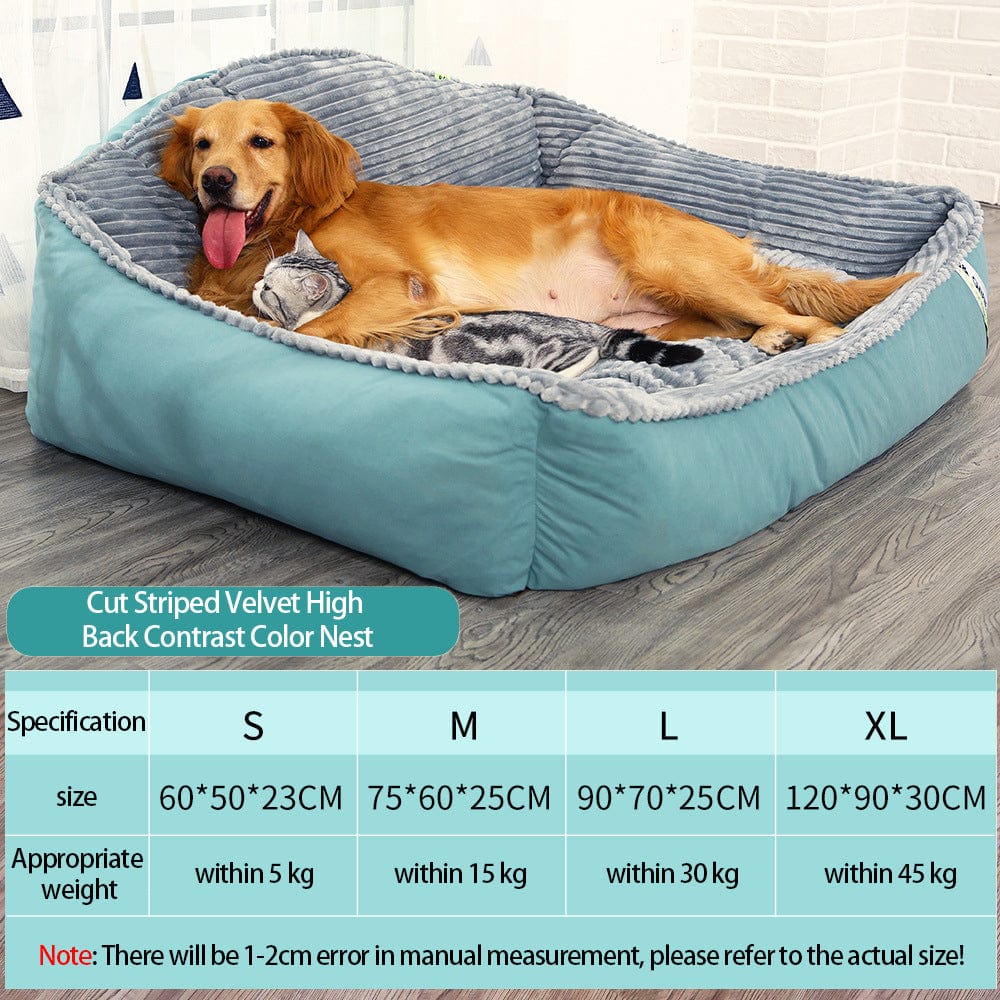 Large Pet Dog Bed Soft Warm Removable Washable High Back Mattress Puppy Mat L