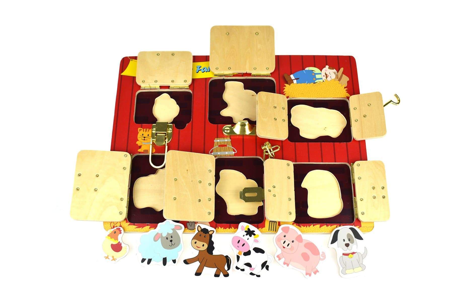 toys for infant Latches Puzzle My Happy Farm