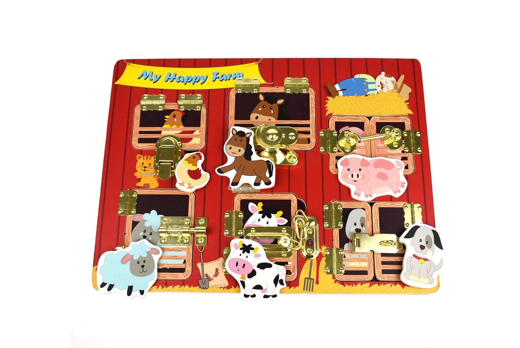 toys for infant Latches Puzzle My Happy Farm