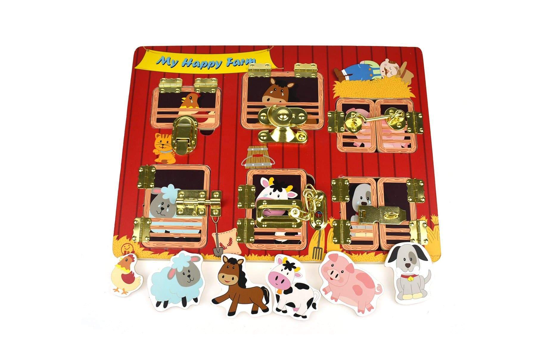 toys for infant Latches Puzzle My Happy Farm