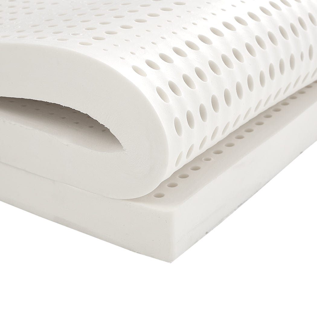 Latex Mattress Topper Natural 7 Zone Bedding Removable Cover Mat 5cm