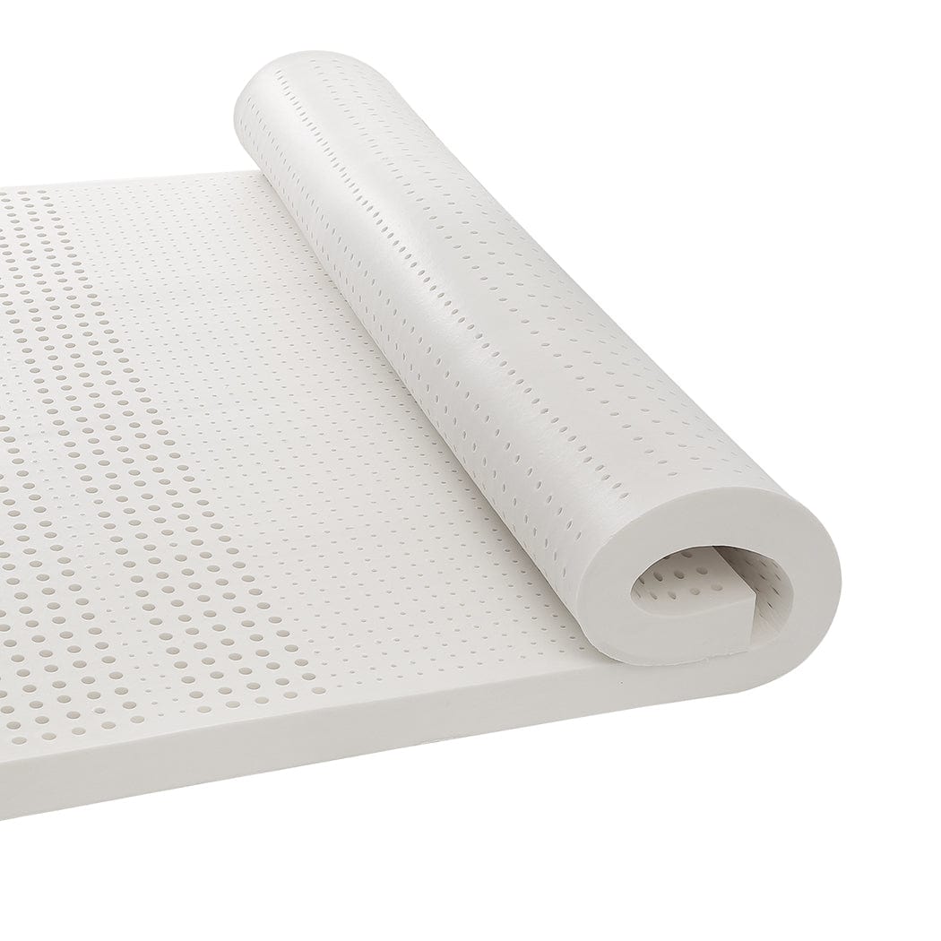 Latex Mattress Topper Natural 7 Zone Bedding Removable Cover Mat 5cm