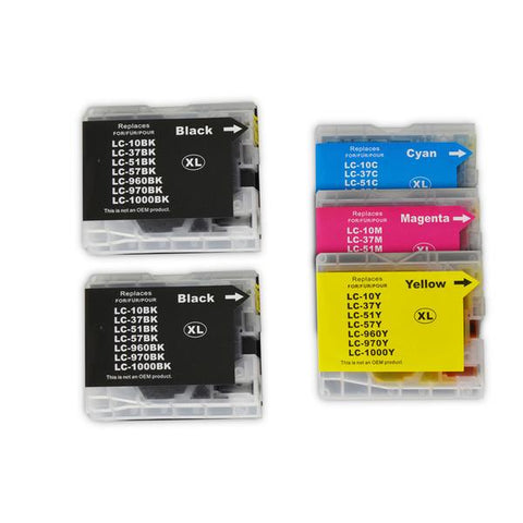 printer LC37 LC57 Compatible Inkjet Cartridge Set - 5 Ink Cartridges