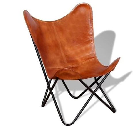 Leather Butterfly Chair BROWN
